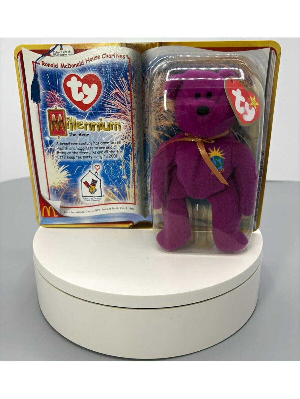 Ty Teenie Beanie Babies Millennium the Bear 2000 RMHC McDonald's